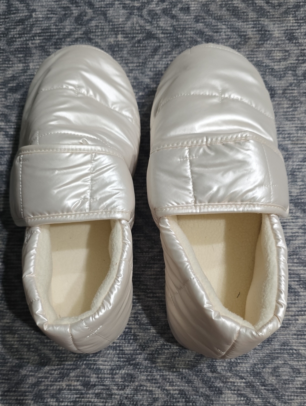 isotoner Quilted Slip-On Slippers in Pearl White